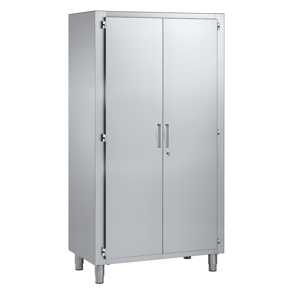 Stainless steel cabinet 2 doors 4 shelves - 1000x600x1900 mm - 16000420 Eurast