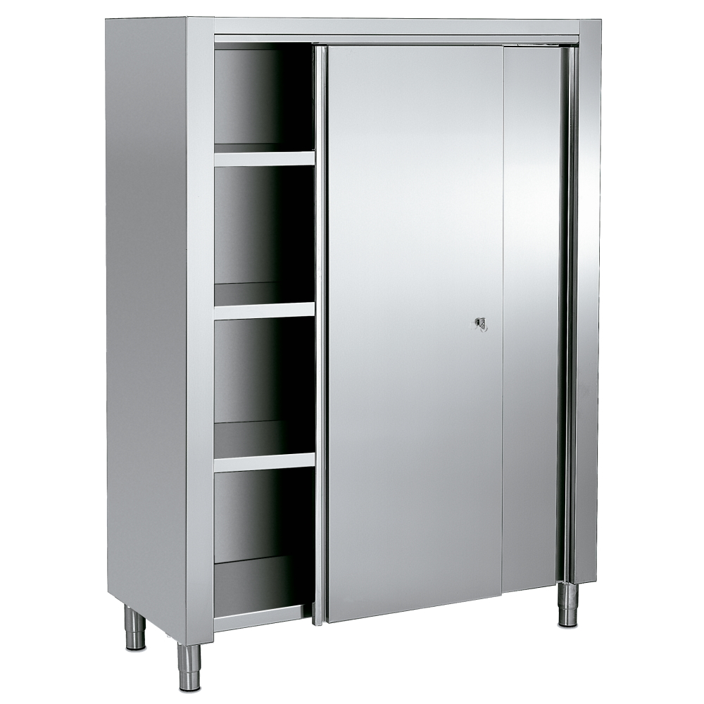 Stainless steel cabinet 2 doors 4 shelves - 1400x600x1900 mm - 12000420 Eurast