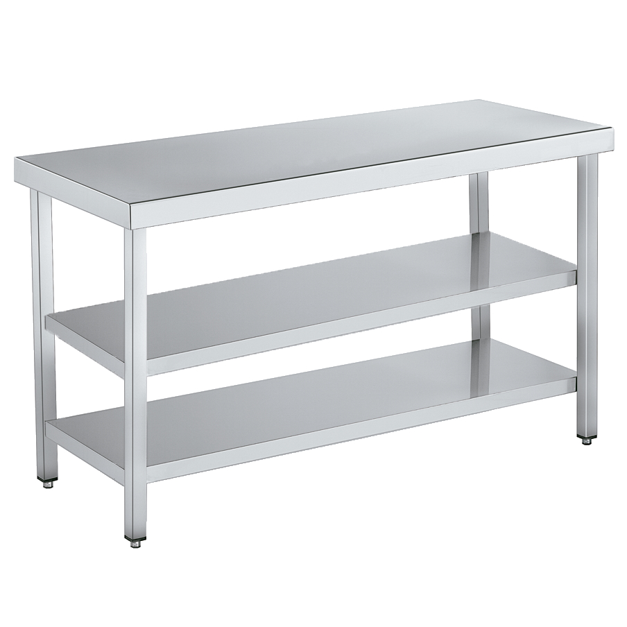 Central work table with 2 shelves assembled - 1200x600x850 mm - 1M21062C Eurast