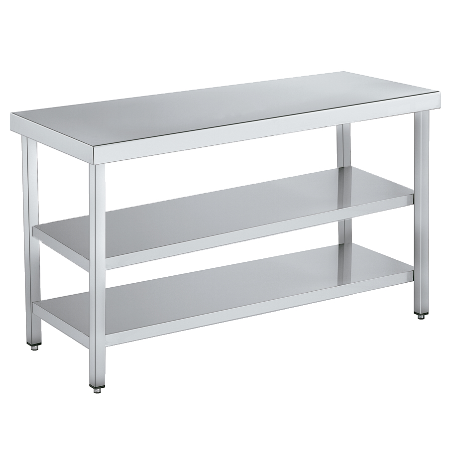 Central work table with 2 shelves disassembled - 2000x600x850 mm - 1D02062C Eurast
