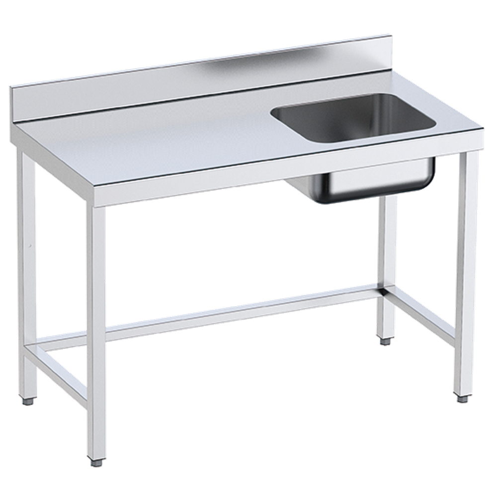 Mesa de cheff 1 seno a la derecha 1200x600x850 mm