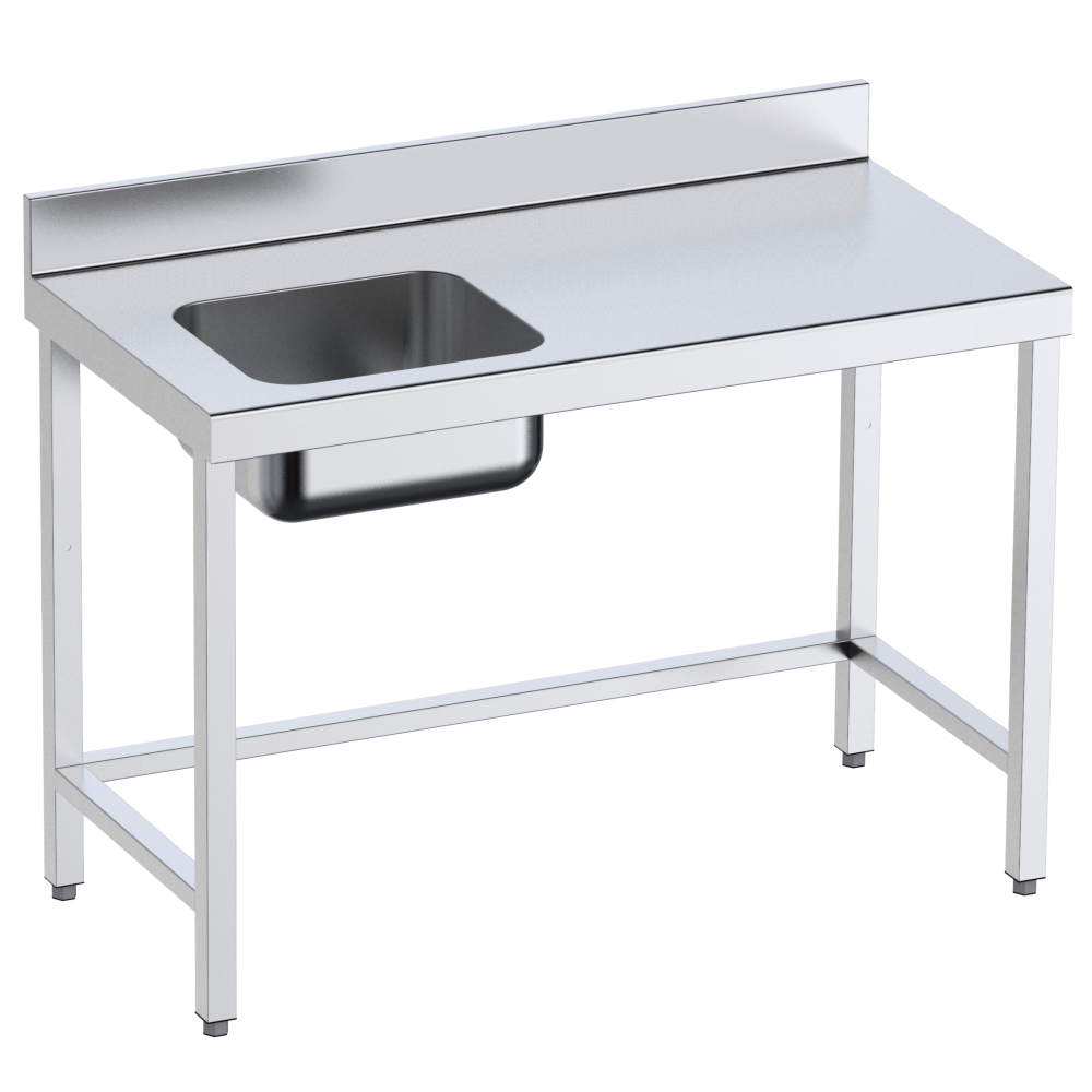Chef table 1 sink on the left - 1200x600x850 mm - 1D2106RI Eurast