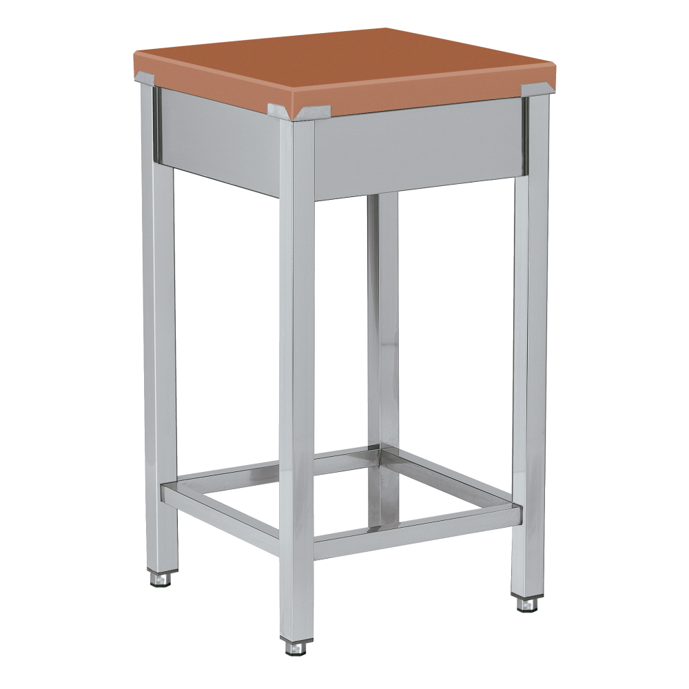 Polyethylene cutting table brown - 500x500x850 mm - 16030300 Eurast