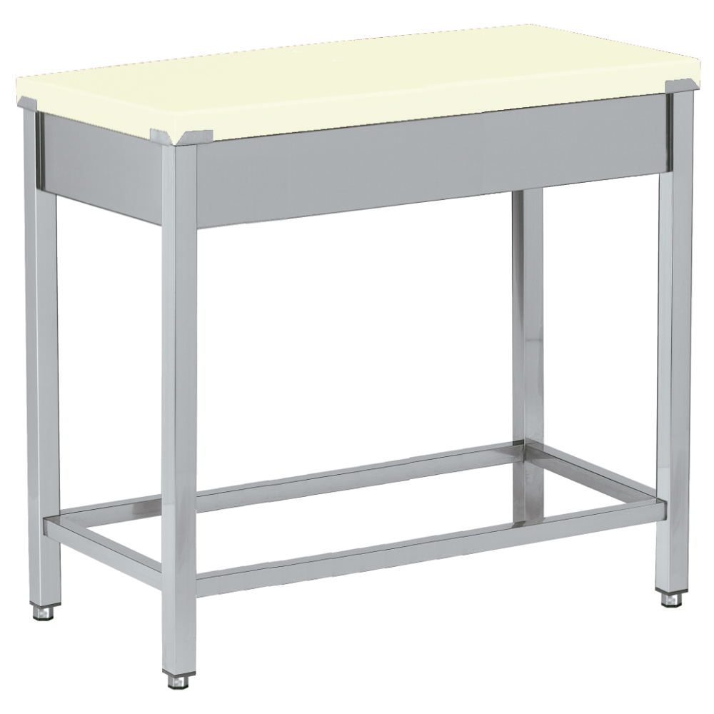 Polyethylene cutting table white - 400x600x850 mm - 18530300 Eurast
