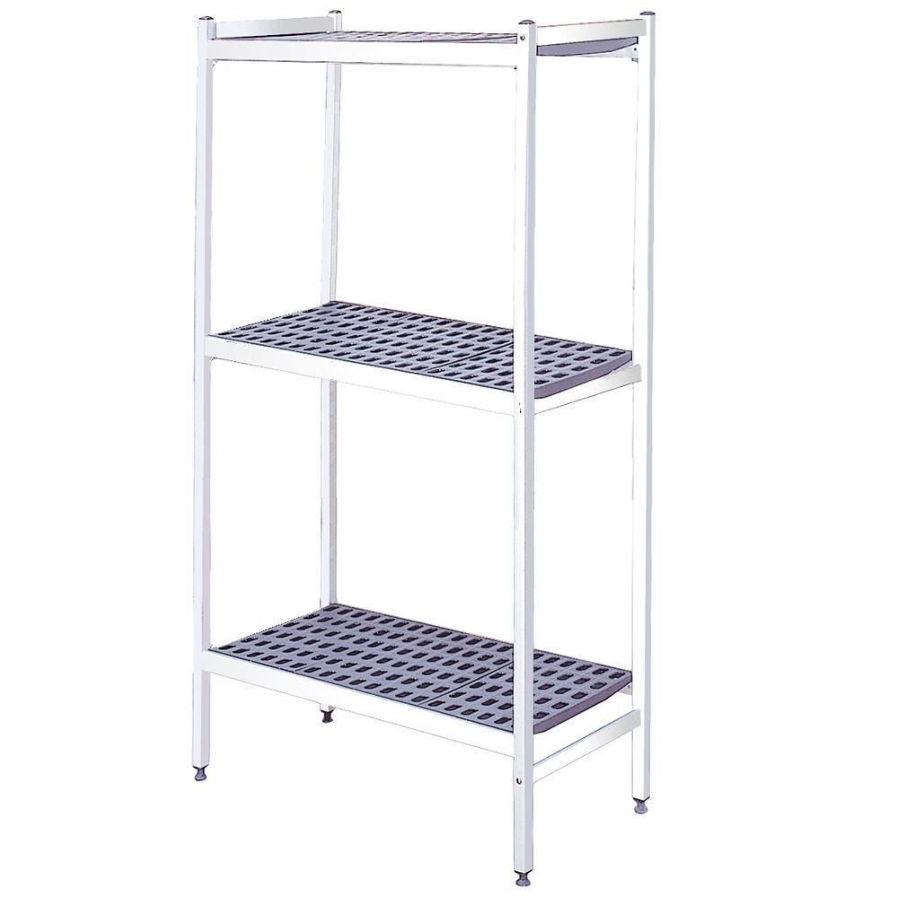Estantería metálica de pié de duraluminio de 3 niveles 717x370x1700 mm