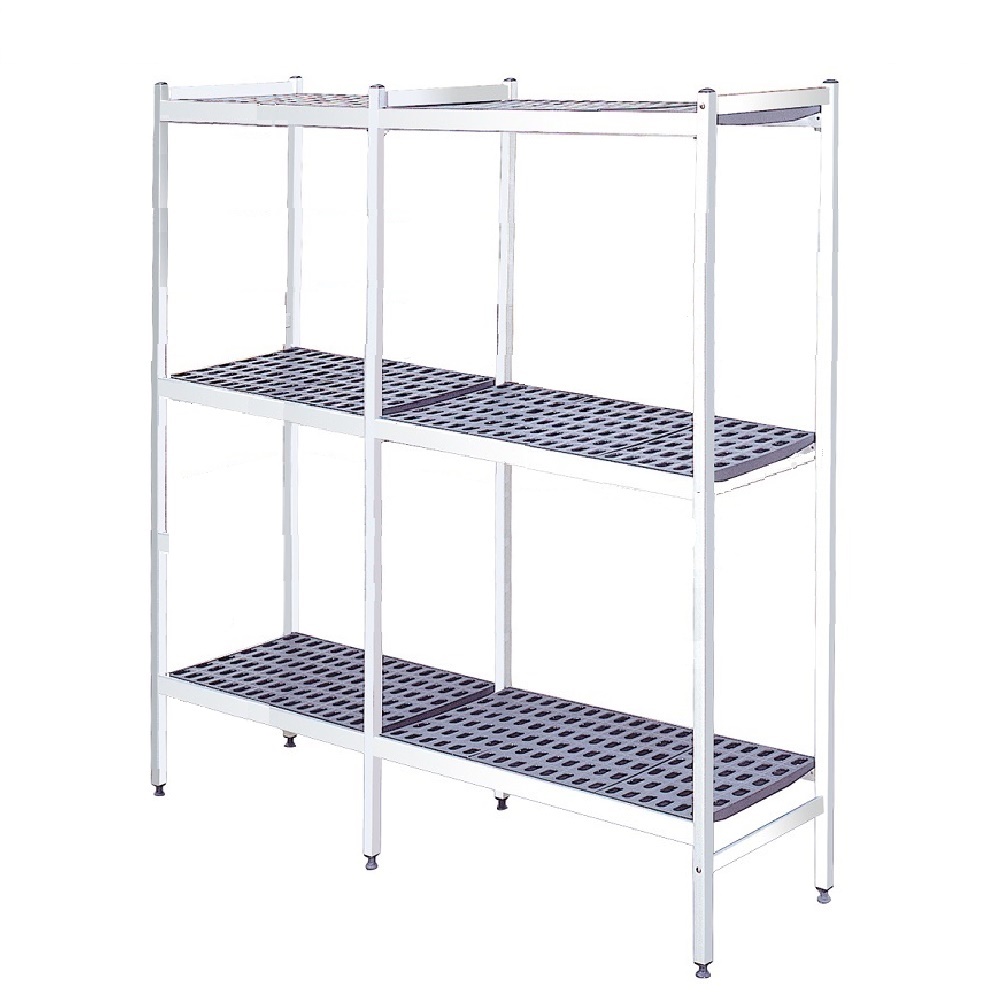 Duraluminium shelves 3 levels - 1734x370x1700 mm - 17343300 Eurast