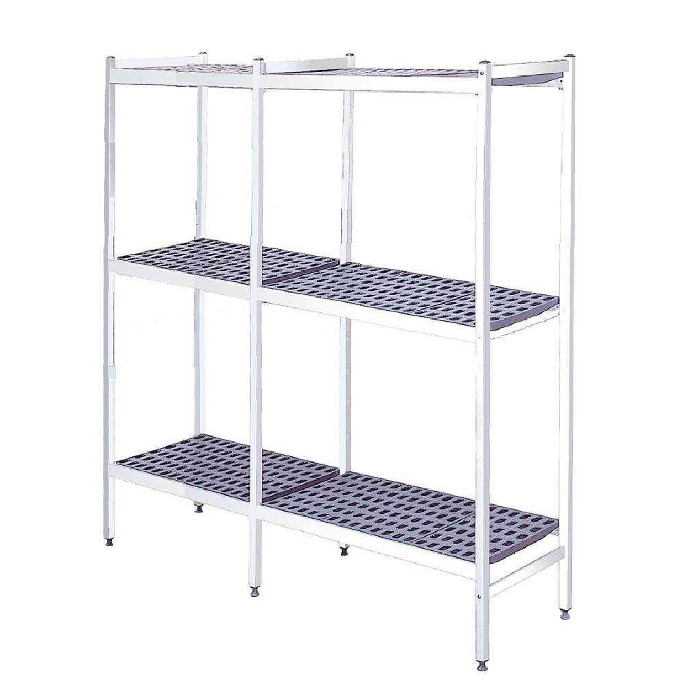 Estantería metálica de pié de duraluminio de 3 niveles 1816x370x1700 mm