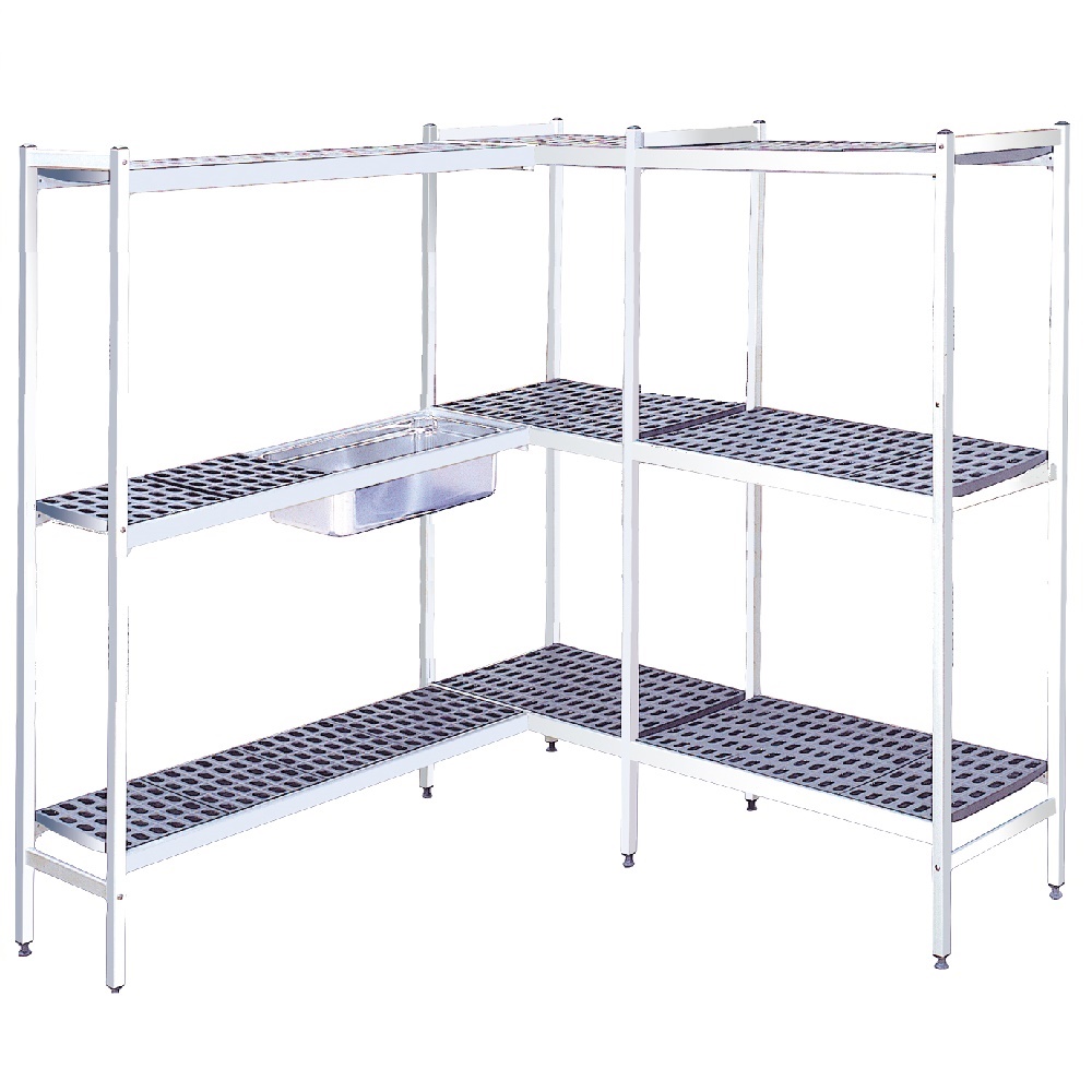 Duraluminium shelves 3 levels - 3325x370x1700 mm - 33253300 Eurast