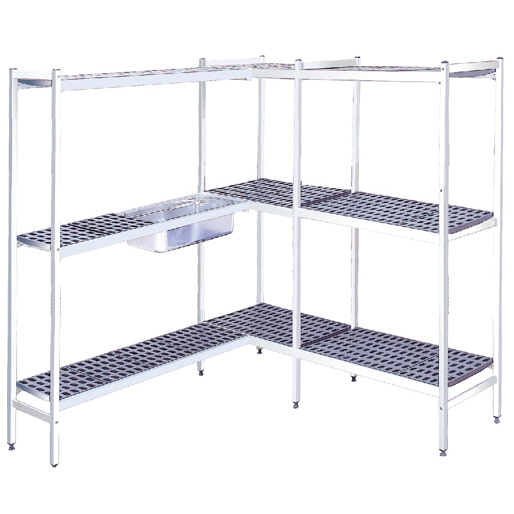 Duraluminium shelves 3 levels - 3407x370x1700 mm - 34073300 Eurast