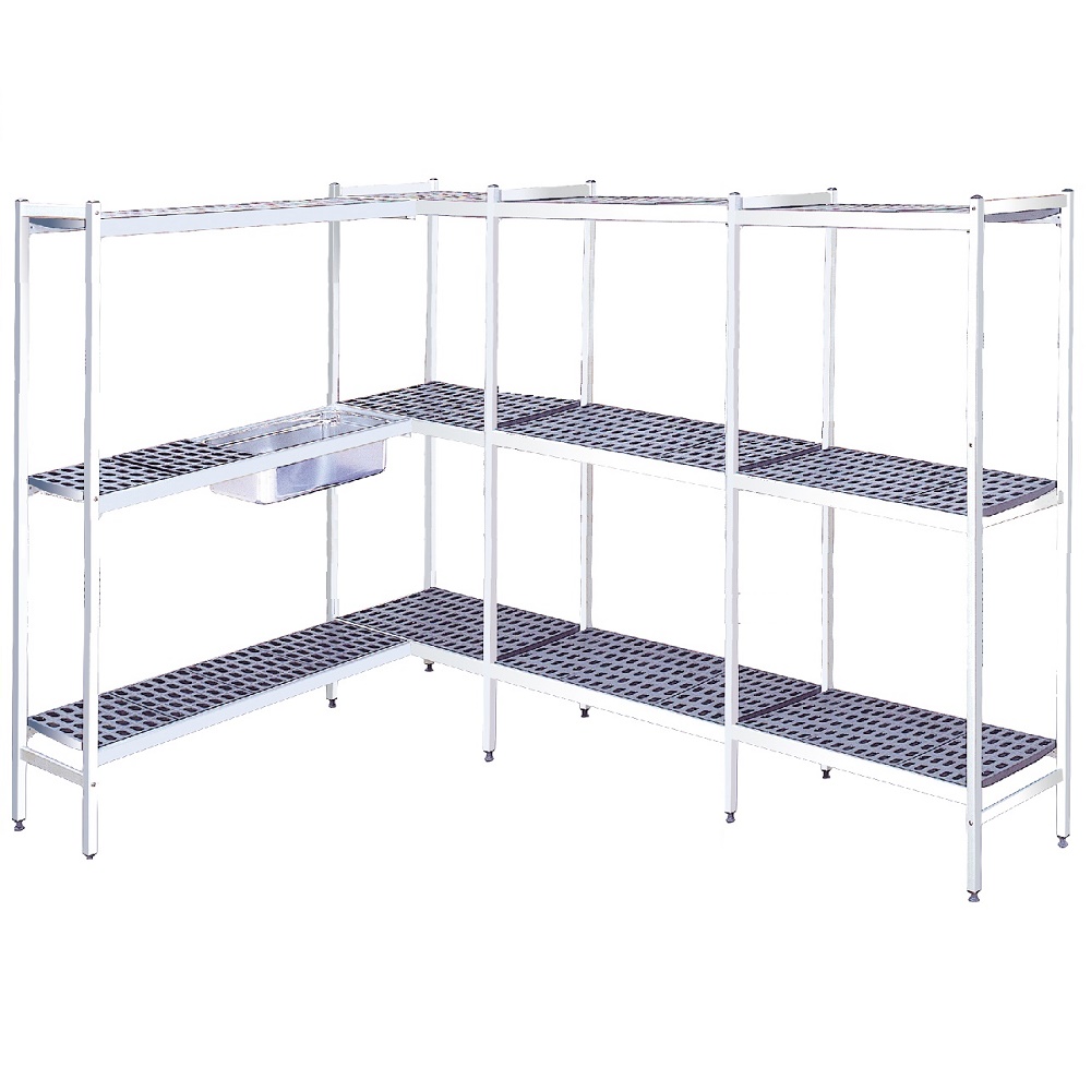 Duraluminium shelves 3 levels - 4916x370x1700 mm - 49163300 Eurast