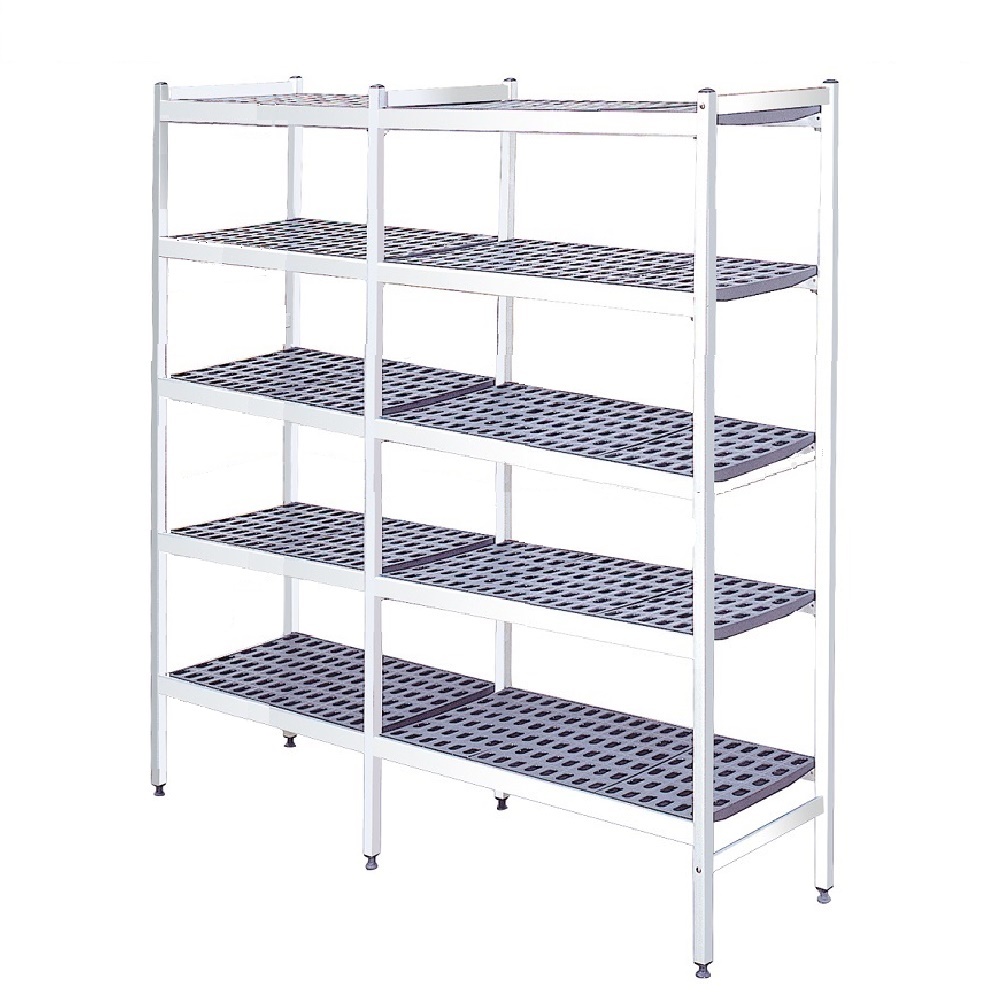 Duraluminium shelves 5 levels - 1734x370x1700 mm - 17343500 Eurast
