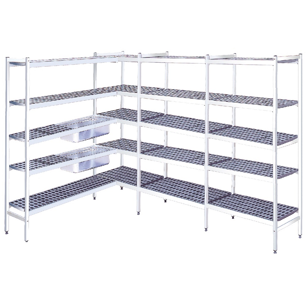 Duraluminium shelves 5 levels - 5490x370x1700 mm - 54903500 Eurast