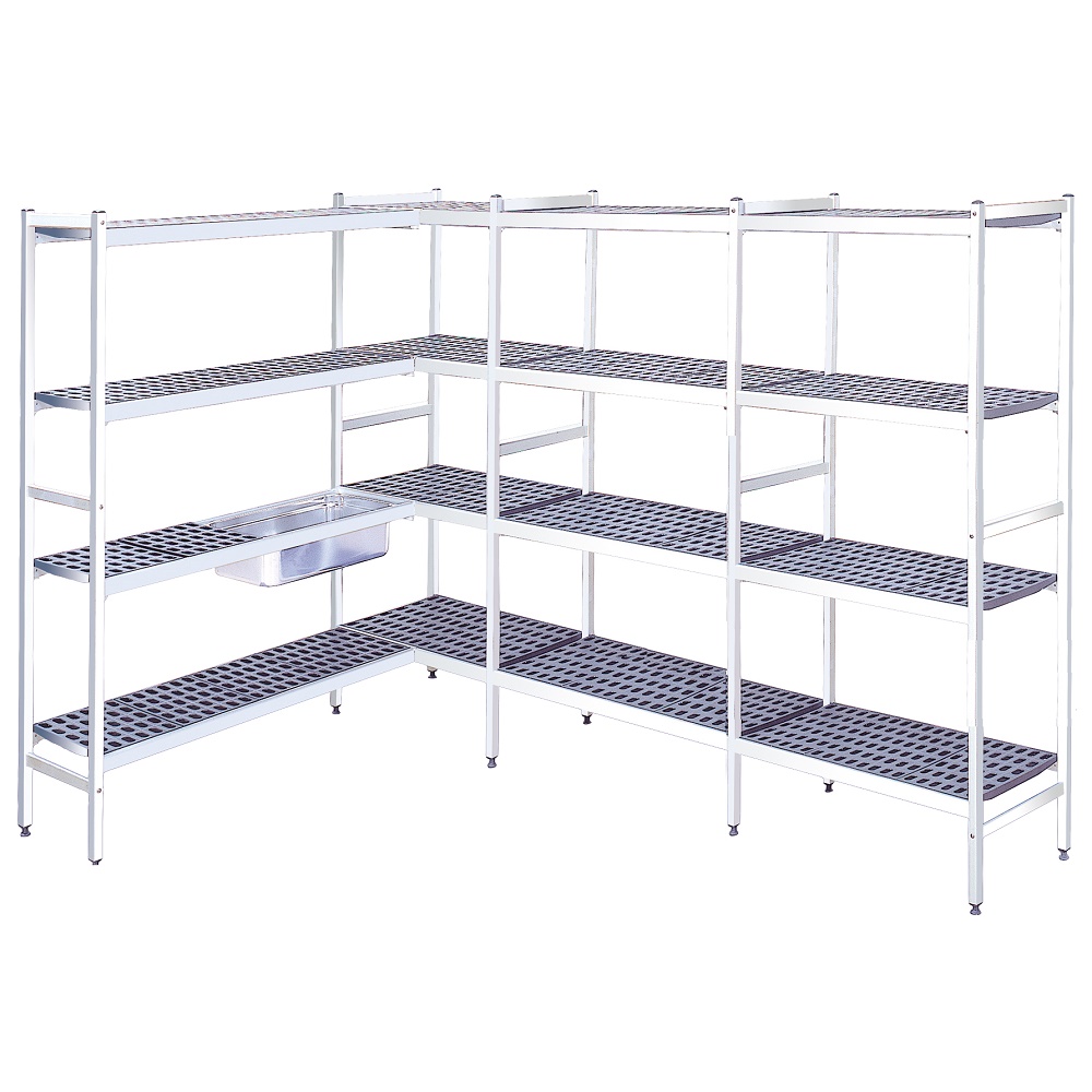 Estantería metálica de pié de duraluminio de 4 niveles 5080x470x1700 mm