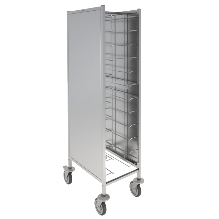 Carro con 12 guias para bandejas self-service 570x650x1720 mm