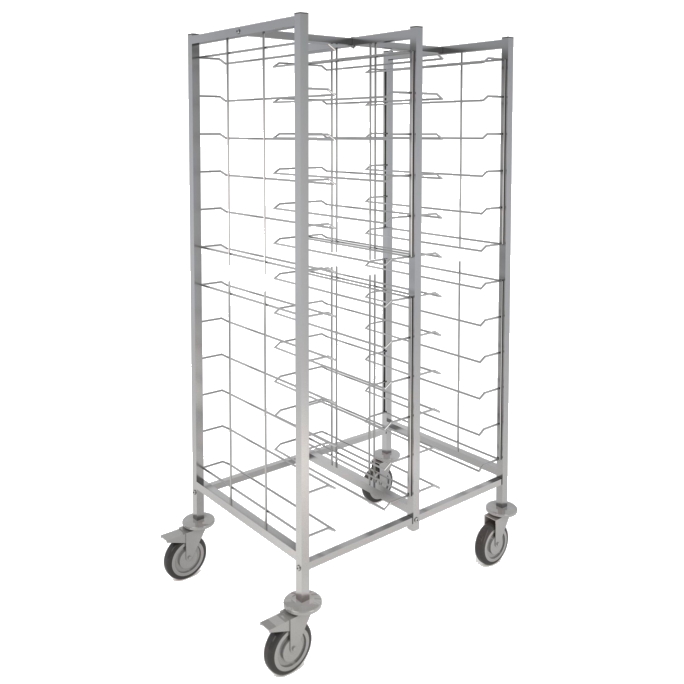 12+12 guide trolley for self-service trays - 970x650x1720 mm - 91021620 Eurast