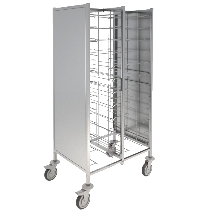 12+12 guide trolley for self-service trays - 970x650x1720 mm - 92021620 Eurast