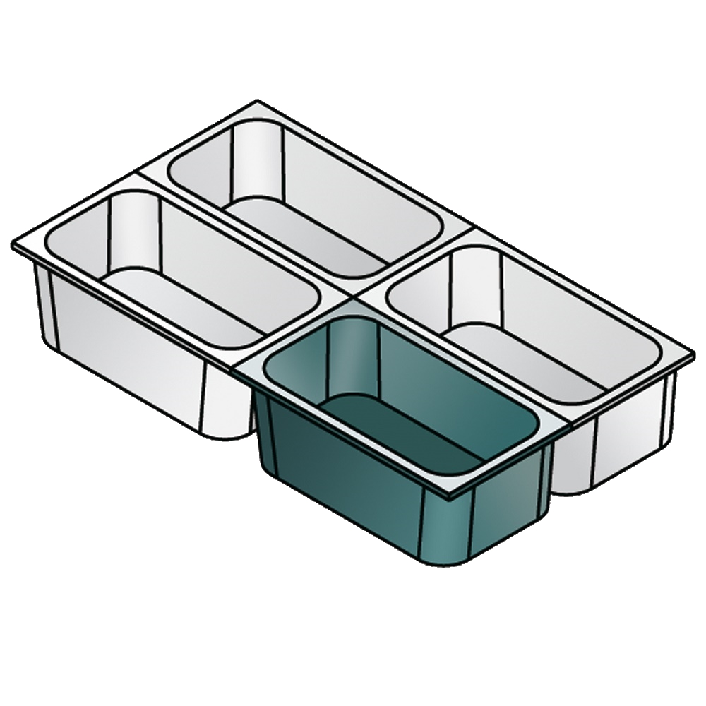 Gastronorm container 1/4 - 100 stainless steel - 265x162x100 mm - CP141001 Eurast