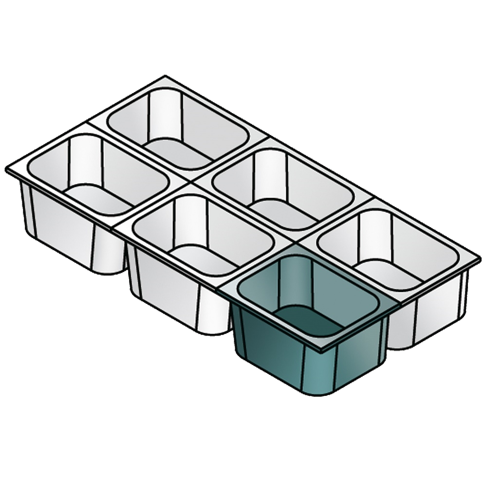 Gastronorm container 1/6 - 150 polypropylene - 176x162x150 mm - CP1615P1 Eurast