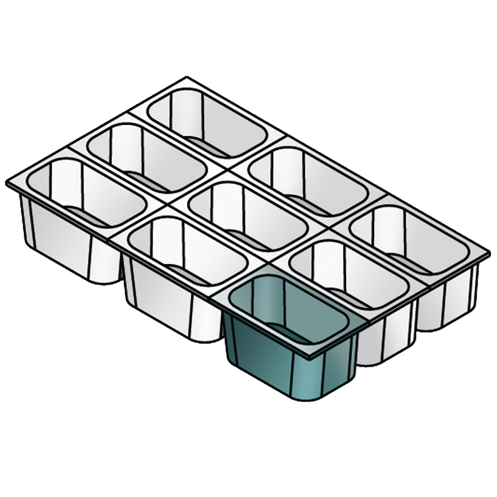 Gastronorm container 1/9 - 65 polypropylene - 176x108x65 mm - CP1906P1 Eurast