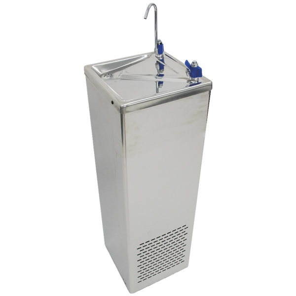 Cold water fountain with drinking faucet and bottle faucet - 310x310x980 mm - 125 W 230/1V - 2060246
