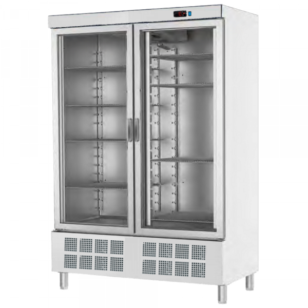 Refrigerated cabinet 2 glass doors 560x542 - 1400x720x2070 mm - 340 W 230/1V - 77020609 Eurast