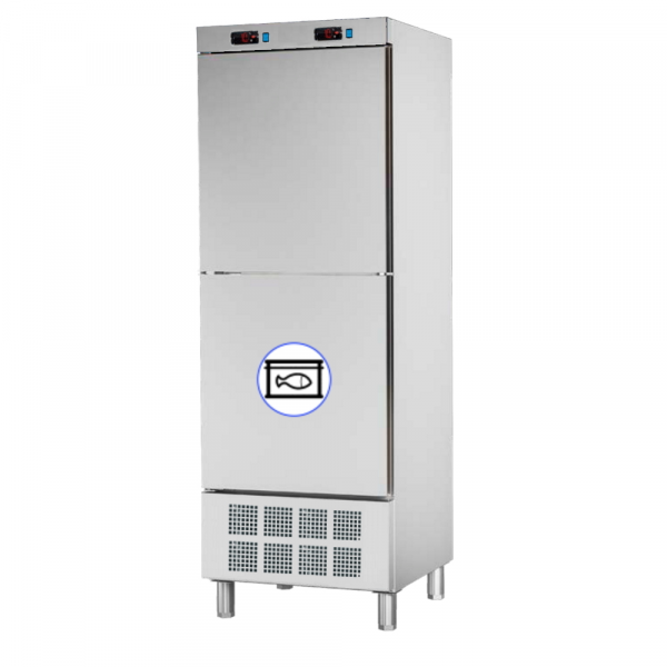Mixed refrigerator cabinet 1 door 560x542 and 1 fish dept. - 700x720x2070 mm - 650 W 230/1V - 771206
