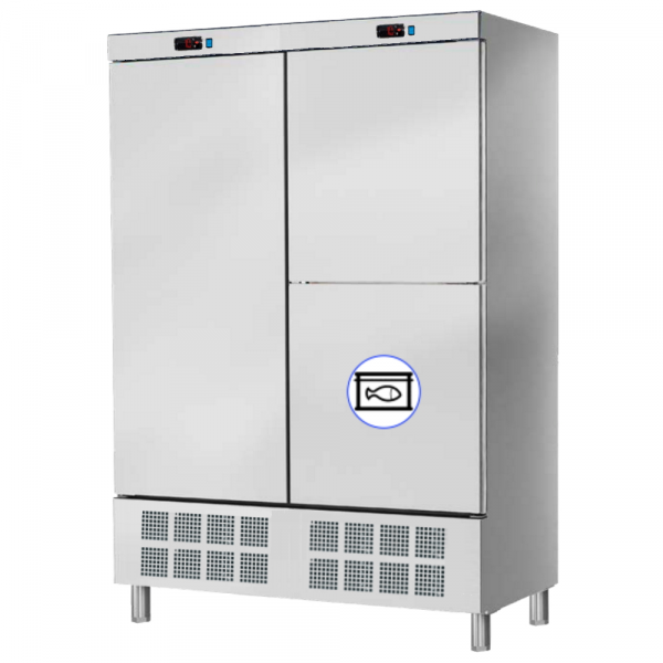 Mixed refrigerator cabinet 2 doors 560x542 and 1 fish dept. - 1400x720x2070 mm - 810 W 230/1V - 7912