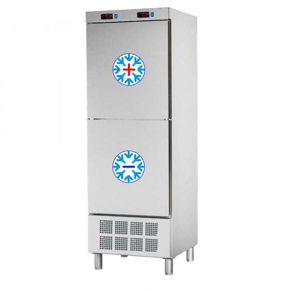 Mixed refrigerator cabinet 1 door 560x542 and 1 frozen food dept. - 700x720x2070 mm - 650 W 230/1V -