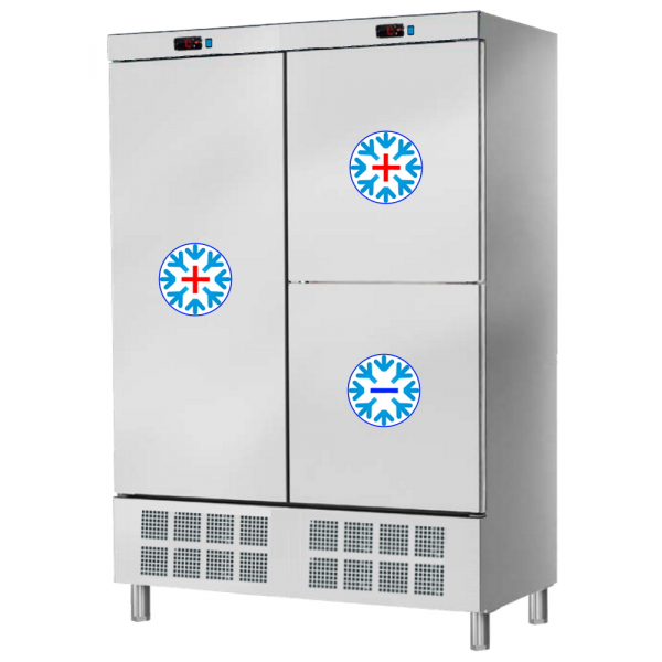Mixed refrigerator cabinet 2 doors 560x542 and 1 frozen fish dept. - 1400x720x2070 mm - 810 W 230/1V