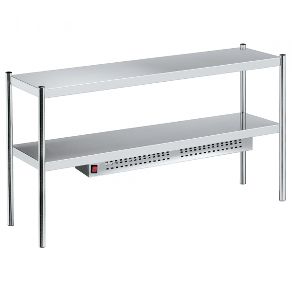 Table top shelf 2 shelves, 1 with warm light - 900x350x700 mm - 600 W 230/1V - 1801030P Eurast