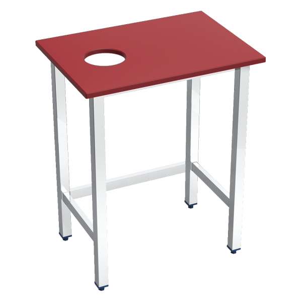 Meat cutting table red colour with hole - 700x500x850 mm - 10404470 Eurast