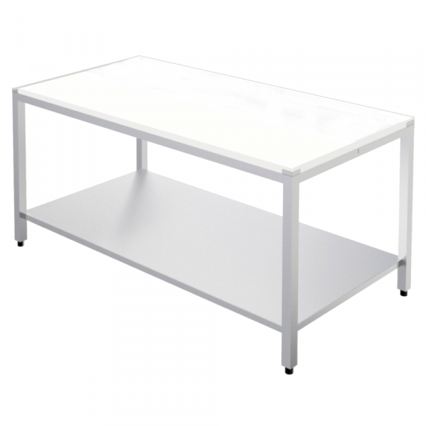 Mesa de corte de polietileno color blanco 1500x600x850 mm