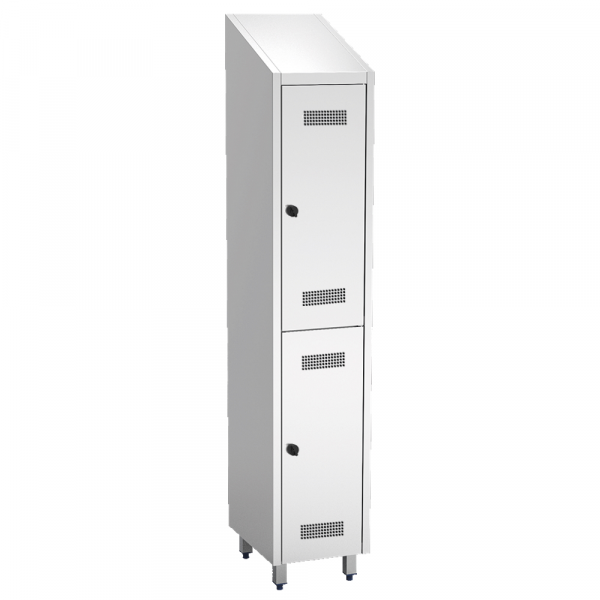Stainless steel locker clothing  2 doors 1 body - 370x480x2010 mm - 10014180 Eurast