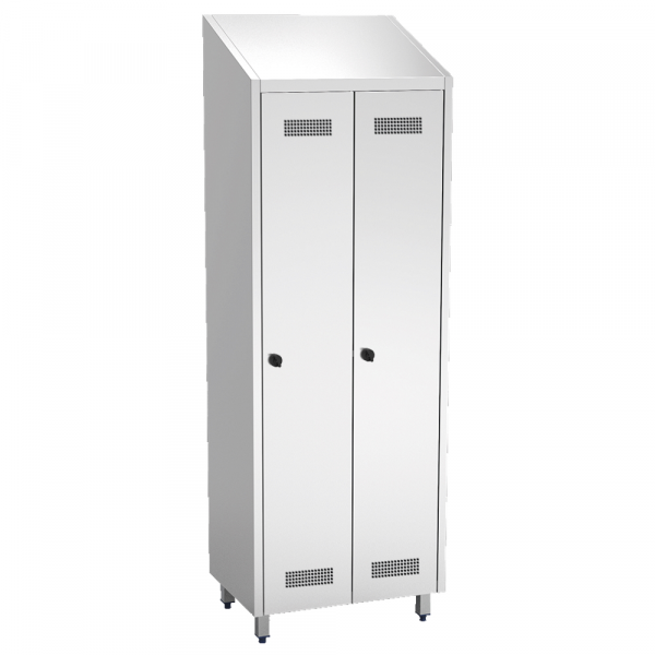 Stainless steel locker clothing  2 doors 2 bodies - 680x480x2010 mm - 10604180 Eurast
