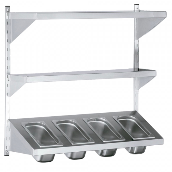 Adjustable wall shelf 3 shelves (1 with 4 gn 1/3-100) - 1000x400x1000 mm - 3103426N Eurast