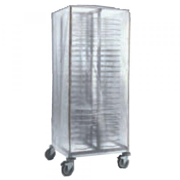 Plating trolley for 100 dishes with pvc cover - 755x755x1800 mm - 9084500F Eurast