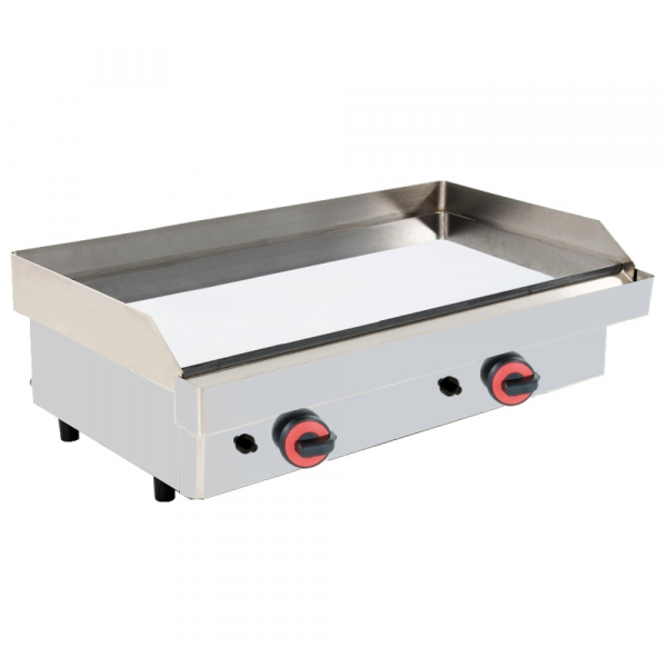 Gas hard chrome hot plate 15 mm smooth table top - 805x450x280 mm - 9 Kw - 4444C6P0 Eurast