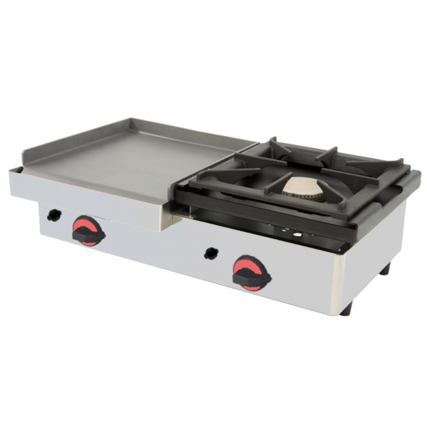 Gas iron hot plate 8 mm smooth table top with 1 burner - 805x450x240 mm - 8,8 Kw - 4402FL6P Eurast