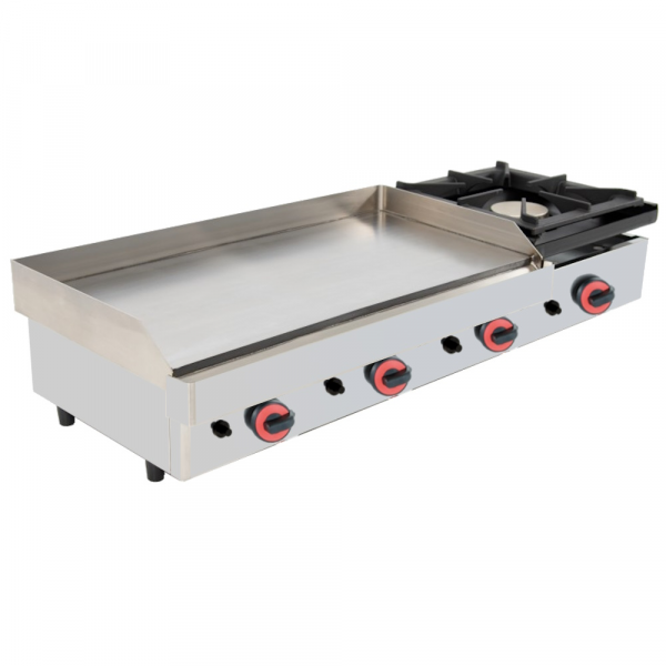 Gas iron hot plate 15 mm smooth table top with 1 burner - 1205x450x280 mm - 14,8 Kw - 4424FR6P Eura