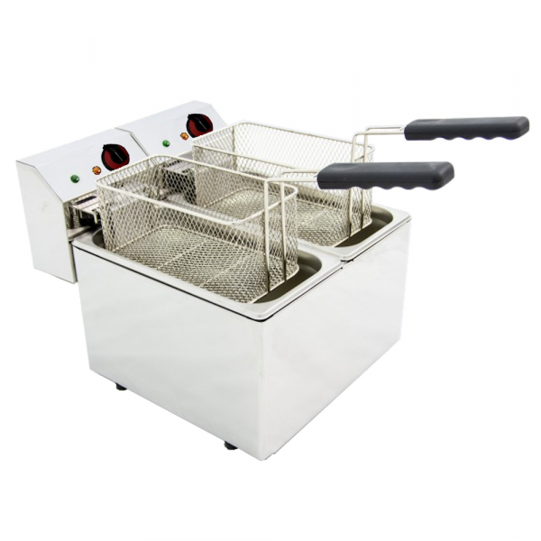 Electric fryer 5+5 liters tabletop - 355x495x325 mm - 4,4 Kw 230/1V - 4455550V Eurast