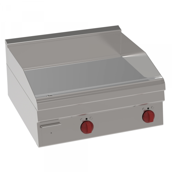 Gas hard chrome hot plate 15 mm smooth table top - 700x600x280 mm - 7,8 Kw 400/3V - 30520611 Eurast