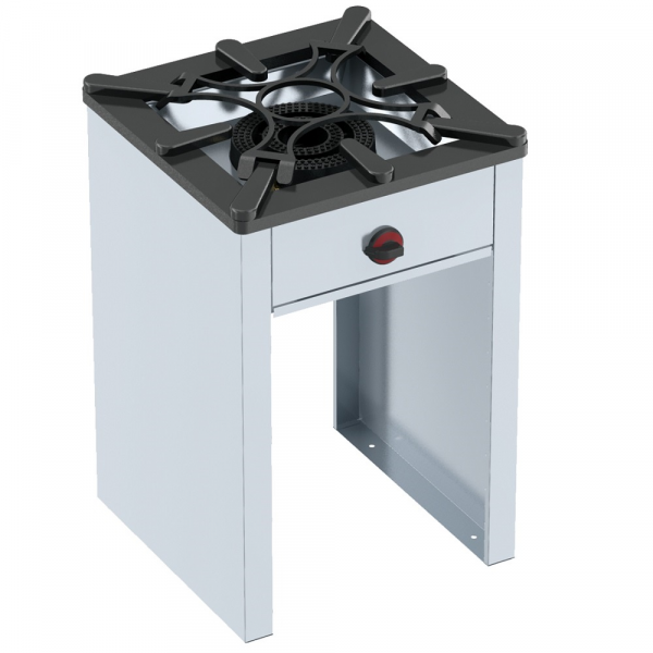 Gas paella cooker 1 grill and 1 additional grill rack - 600x600x900 mm - 12,5 Kw - 49201616 Eurast