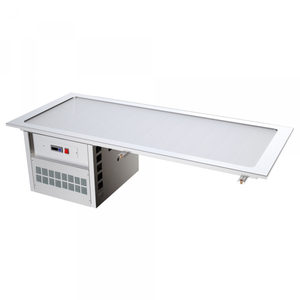 Placa lisa fría drop-in 3 gn 1/1 con grupo 1100x610x460 mm