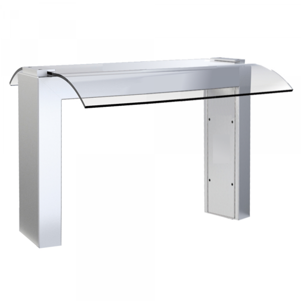 Pantalla con soporte y cristal drop-in 2 gn sin luz 755x550x420 mm