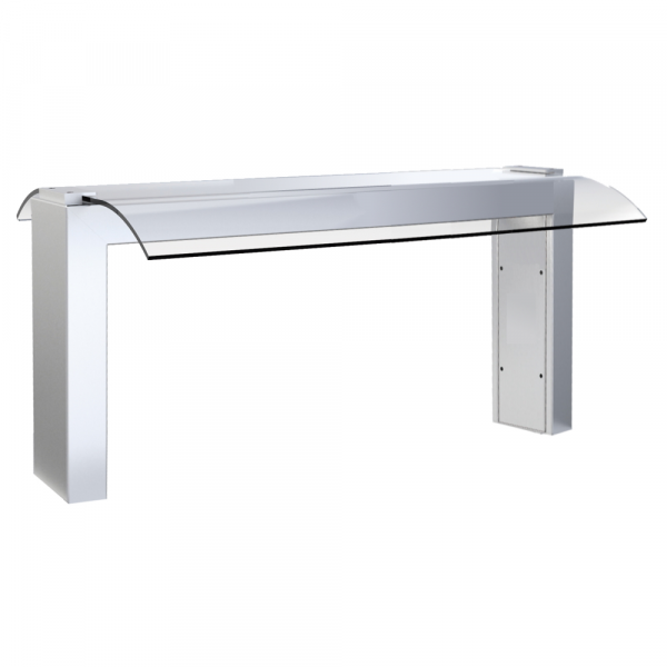 Pantalla con soporte y cristal drop-in 3 gn sin luz 1085x550x420 mm