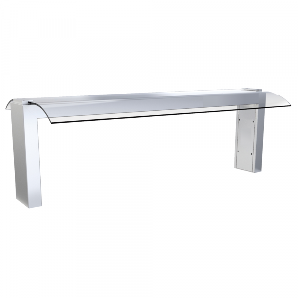 Pantalla con soporte y cristal drop-in 4 gn sin luz 1415x550x420 mm