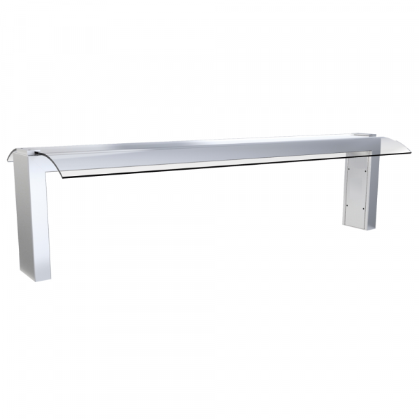 Pantalla con soporte y cristal drop-in 5 gn sin luz 1745x550x420 mm