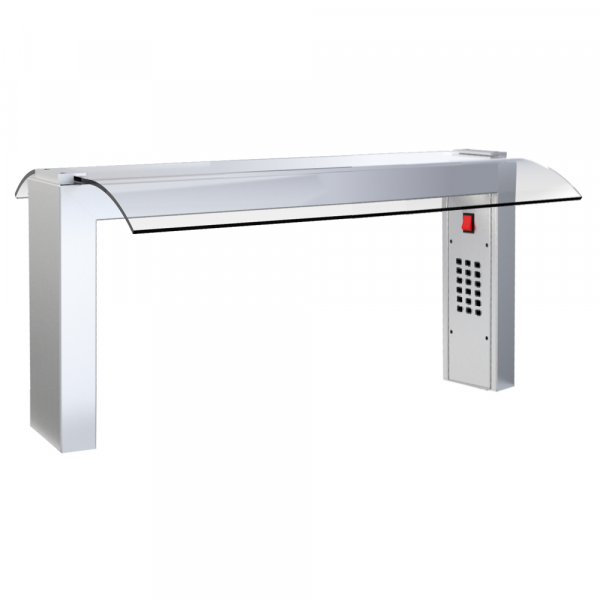 Pantalla con soporte y cristal drop-in 3 gn con luz led 1085x550x420 mm