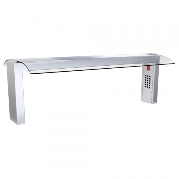 Pantalla con soporte y cristal drop-in 4 gn con luz led 1415x550x420 mm