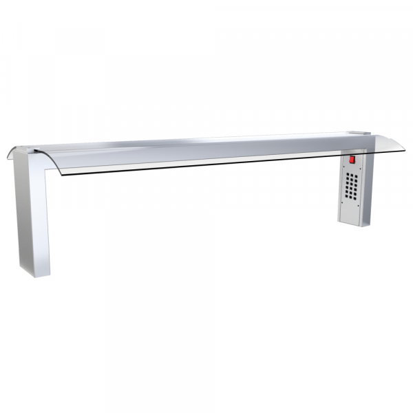 Pantalla con soporte y cristal drop-in 5 gn con luz led 1745x550x420 mm